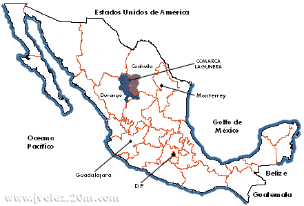 Localización de la Comarca Lagunera en México...